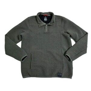 Gerry Men's Medium Ottoman 1/4 Snap Button Pullover Sweater Green Airlight